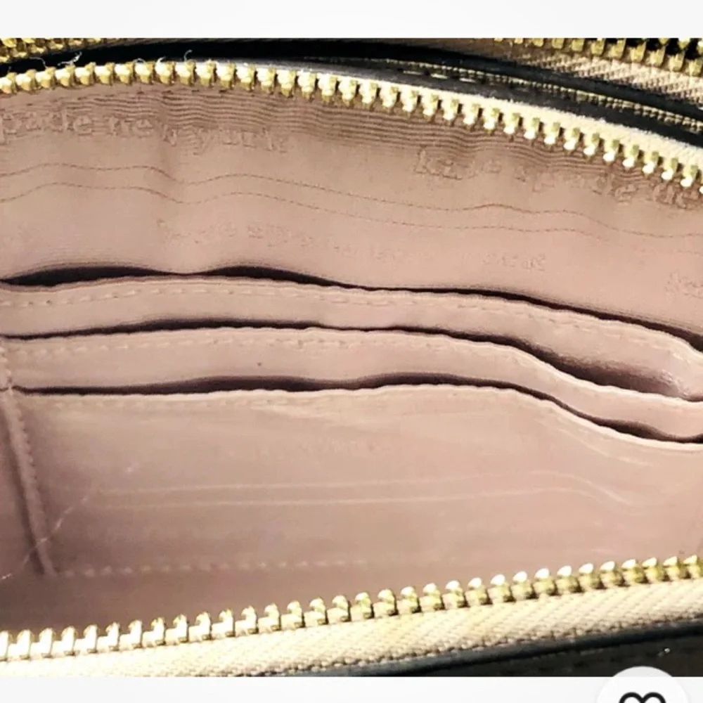 kate spade Tan and Cream Leather Round Crossbody Bag